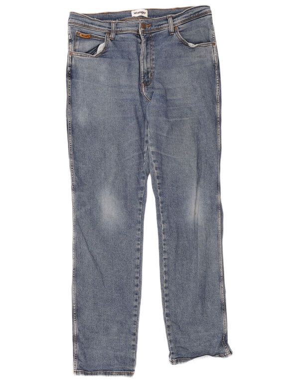 Wrangler Herren Texas Straight Jeans W36 L34 Blaue Baumwolle