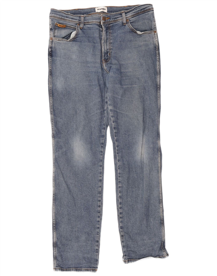 Wrangler Herren Texas Straight Jeans W36 L34 Blaue Baumwolle