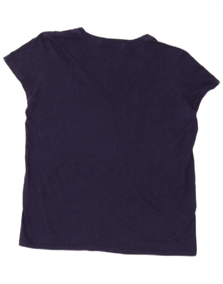 Lacoste Damen T-Shirt Top Größe 40 Medium Marineblau Baumwolle