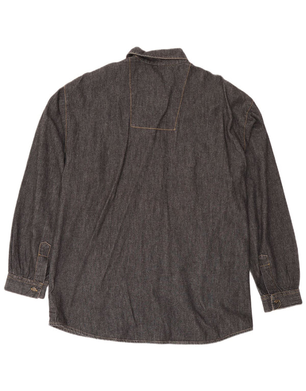 BUSTER Herren Jeanshemd IT 48/50 Medium Schwarz