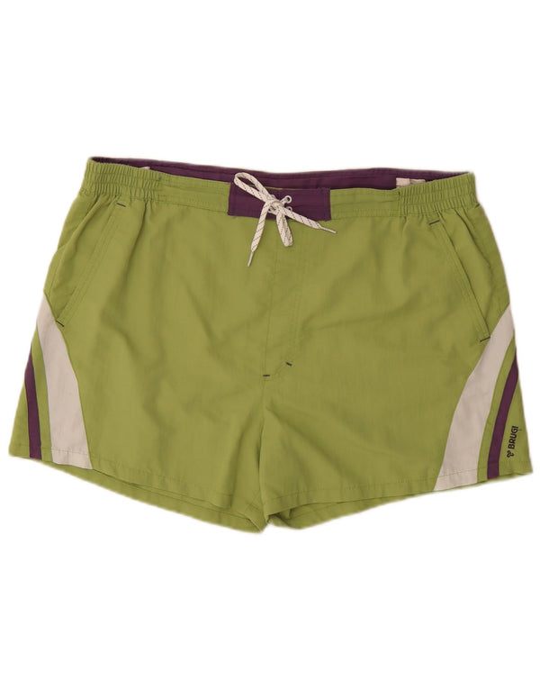 Brugi Herren-Badeshorts XL, grünes Colourblock-Polyamid