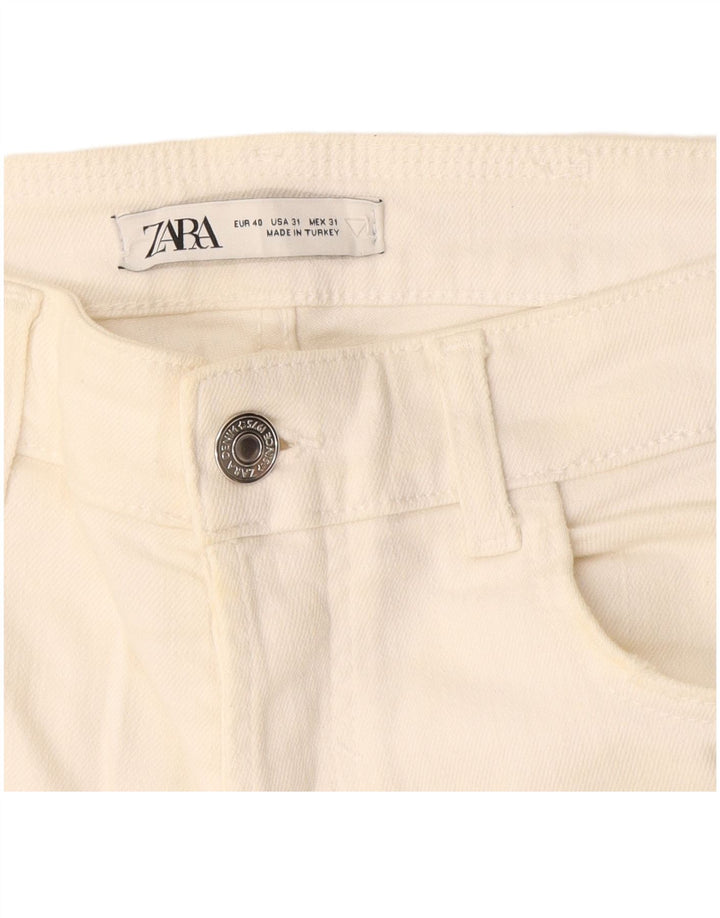 Zara Herren Distressed Slim Jeans EU 40 Medium W31 L27 Off White