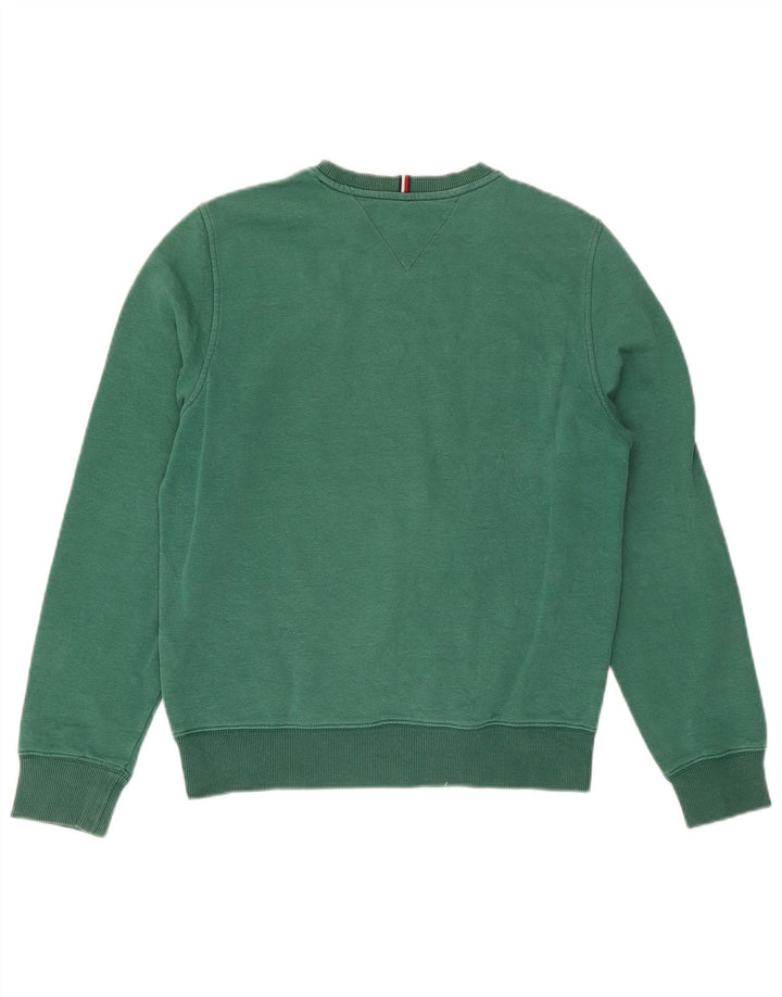 Tommy Hilfiger Herren-Sweatshirt mit Grafik, Größe S, grüne Baumwolle