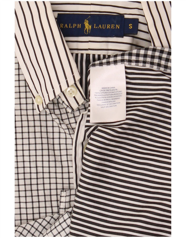 Ralph Lauren Herrenhemd Small Schwarz Patchwork Baumwolle