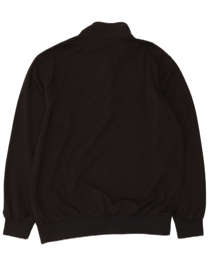 Asics Herren-Sweatshirt mit Reißverschluss am Hals, groß, schwarzes Farbblock-Polyester