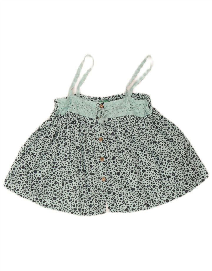 Benetton Mädchen-Cami-Top, 2–3 Jahre, türkisfarbenes Blumenmuster