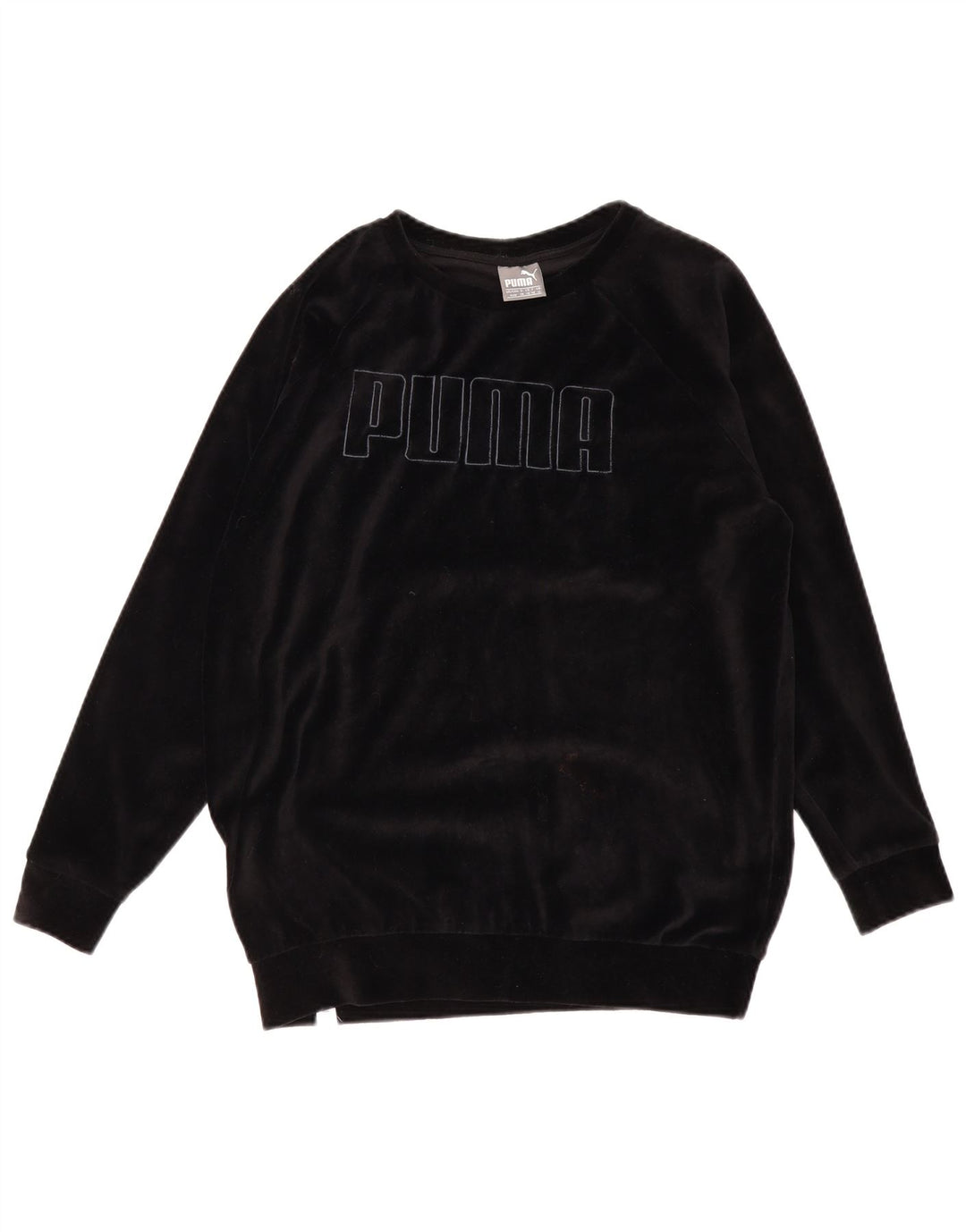 PUMA Damen-Sweatshirt in Übergröße mit Grafik, UK 12, mittelschwarz, Baumwolle