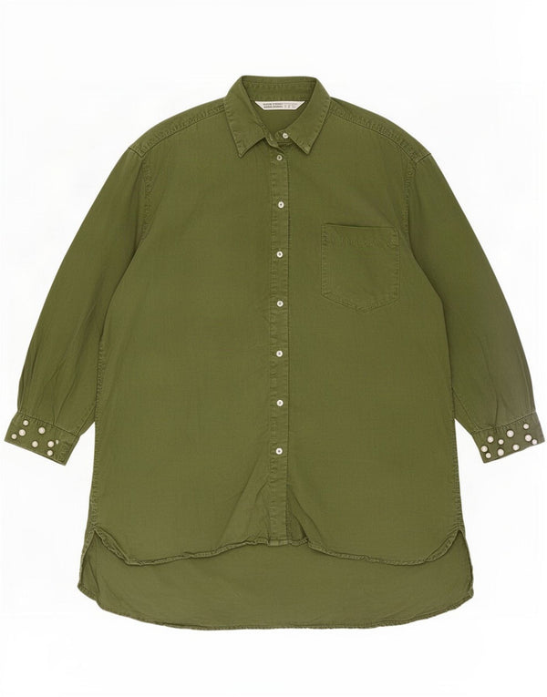 Zara Damen Z1975 Übergroßes Etuikleid UK 14 Mittelgrün