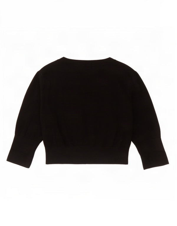 Marks & Spencer Damen Crop Cardigan Pullover UK 12 Medium Schwarz