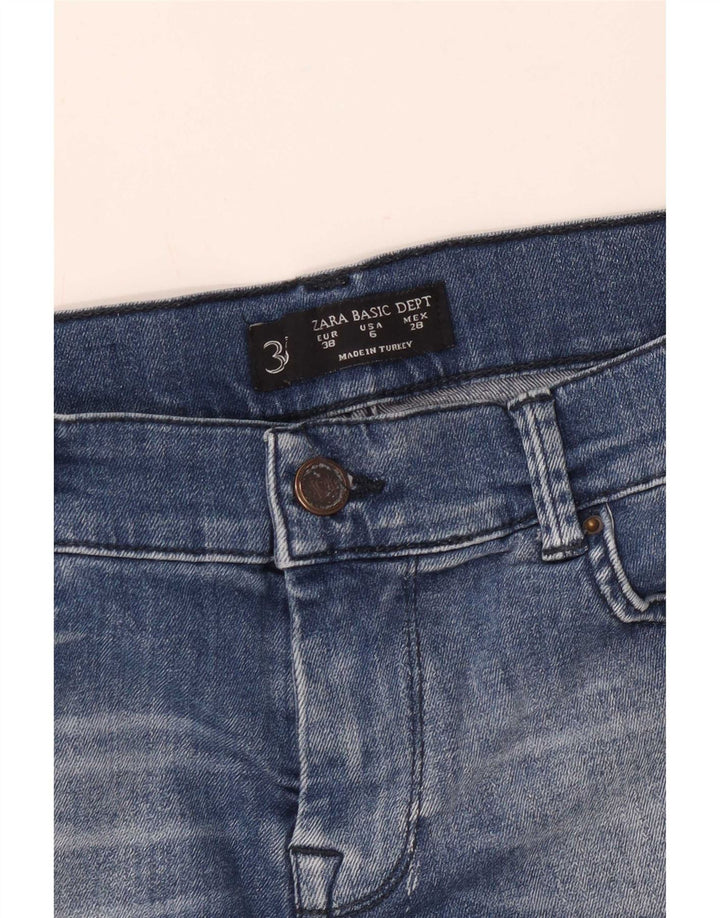 Zara Damen Jeansshorts EU 38 Small W28 Blaue Baumwolle