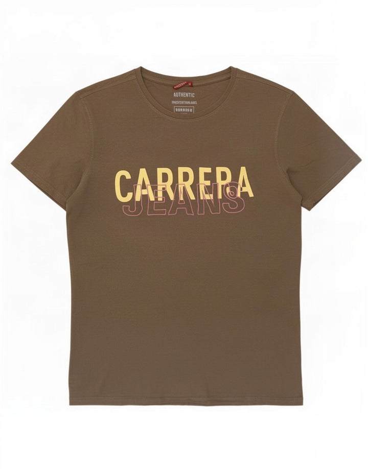 Carrera Herren-T-Shirt mit Grafik, mittlere Khaki-Baumwolle