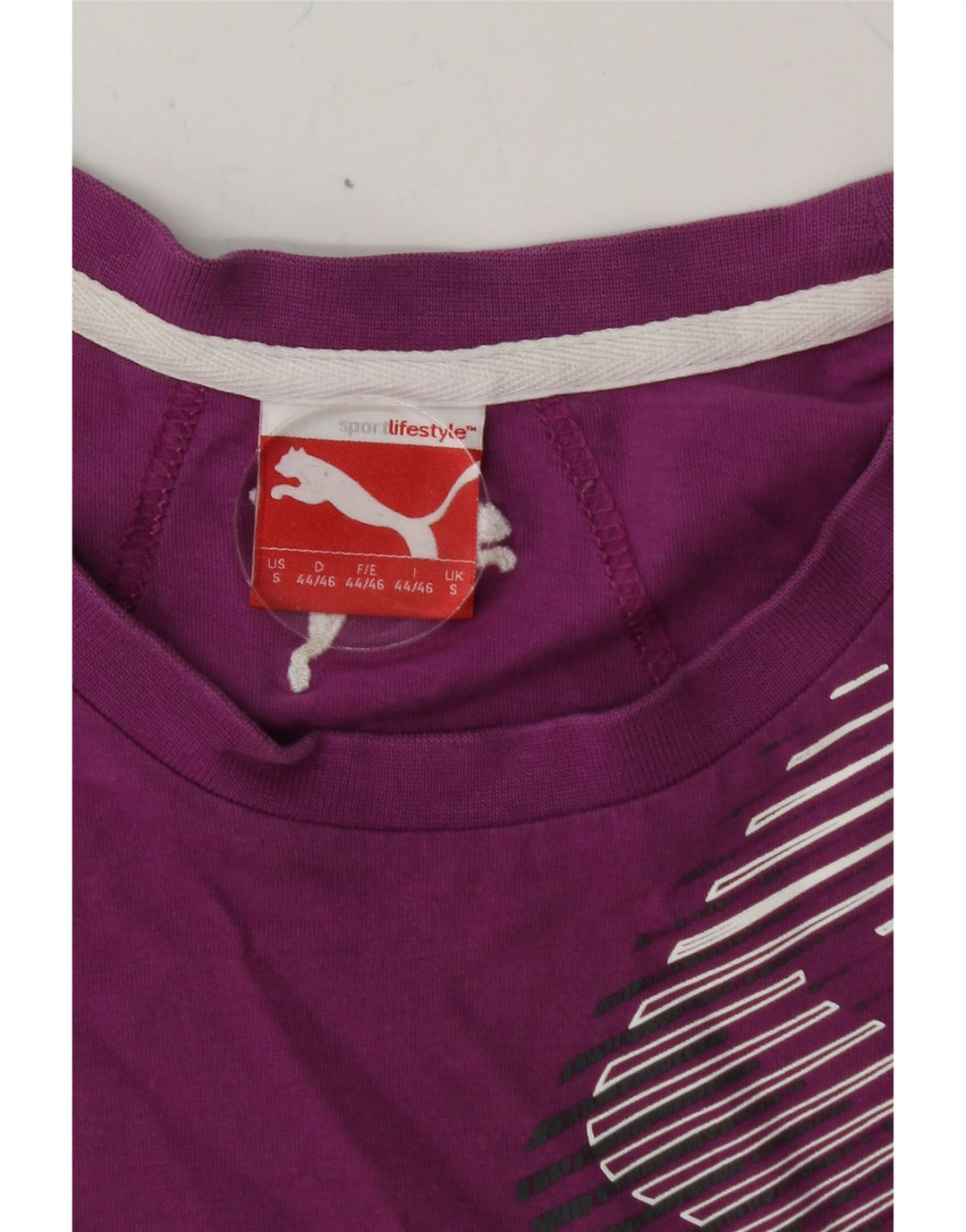 PUMA Mens Graphic T-Shirt Top Small Purple Vintage Puma and Second-Hand Puma from Messina Hembry 