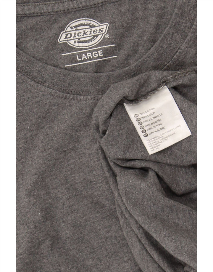 DICKIES Mens T-Shirt Top Large Grey Cotton