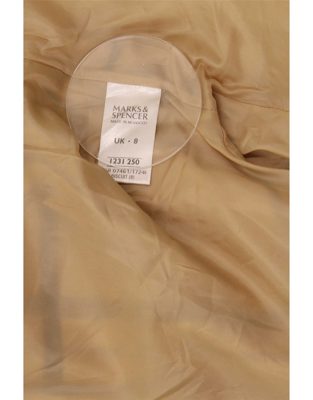 Marks & Spencer Damenmantel UK 8 Small Beige Check Polyester