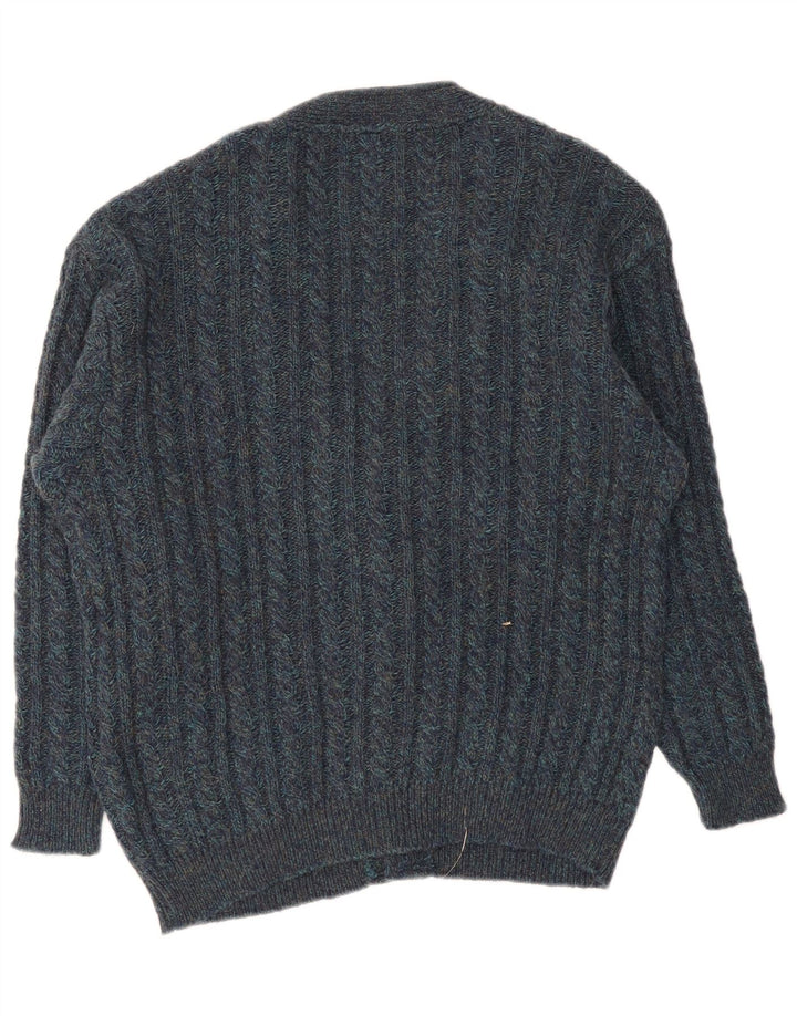 Vintage Herren Cardigan Pullover Groß Marineblau