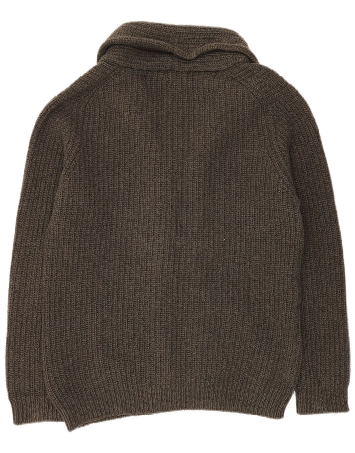 Massimo Dutti Damen Strickjacke UK 18 XL Grüne Wolle