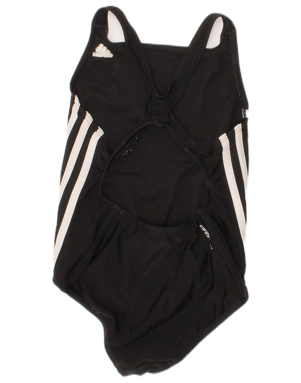 Adidas Girls Swimwear 9-10 Years Black Striped Polyester Sports