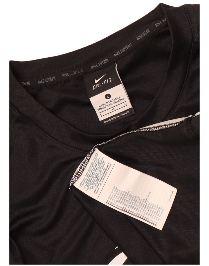 Nike Herren Dri Fit Grafik-T-Shirt-Oberteil, großes, schwarzes Farbblock-Polyester