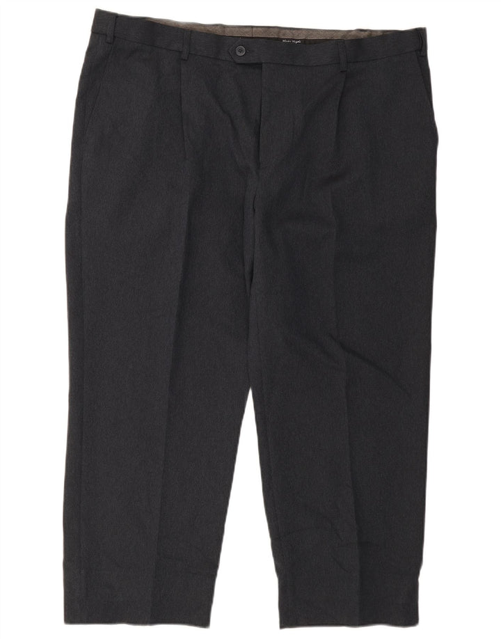 Gerade Herren-Anzughose von Marks & Spencer, W42, L29, Marineblau, Polyester