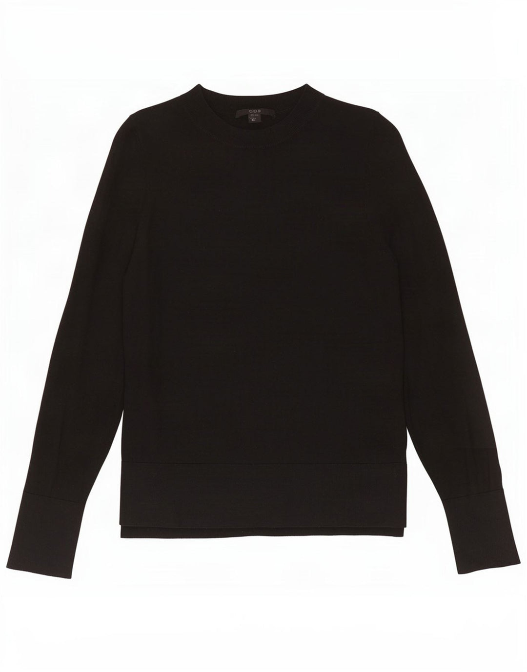 Cos Damen-Pullover mit Rundhalsausschnitt, Gr. 6, XS, schwarze Wolle