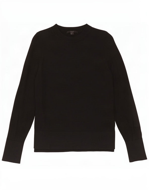 Cos Damen-Pullover mit Rundhalsausschnitt, Gr. 6, XS, schwarze Wolle
