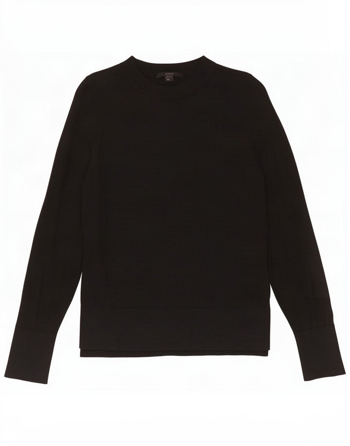 Cos Damen-Pullover mit Rundhalsausschnitt, Gr. 6, XS, schwarze Wolle