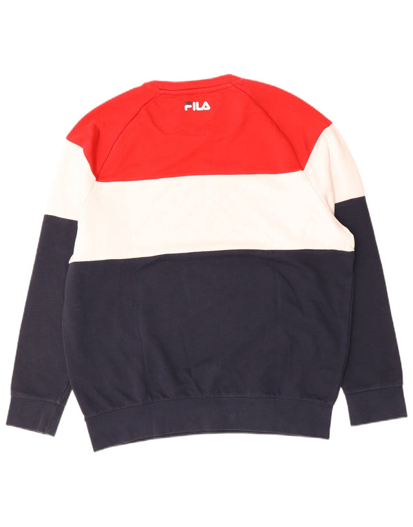 FILA Herren-Sweatshirt mit Grafik, groß, mehrfarbig, Colourblock-Baumwolle