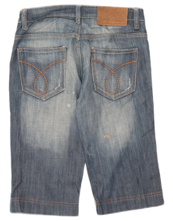 Calvin Klein Damen Bermuda Denim Shorts W26 Kleine blaue Baumwolle