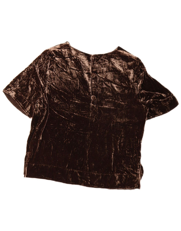 Marks & Spencer Damen-Blusenoberteil „Autograph“ aus Velours, Gr. 10, Größe S, Braun