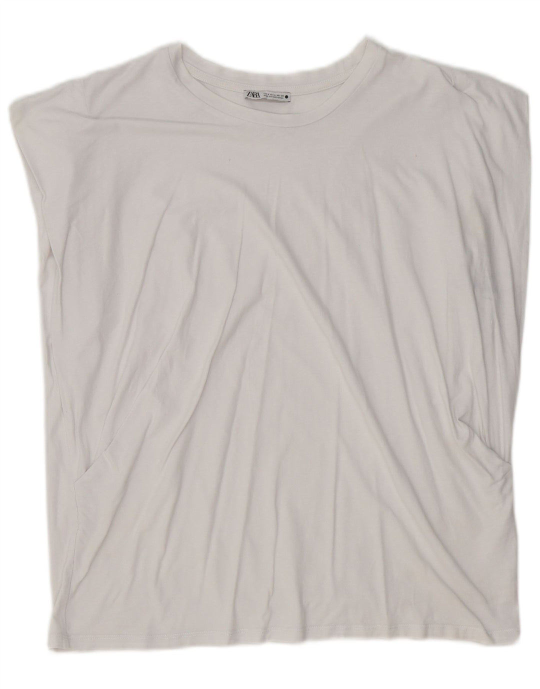 Zara Damen Übergroßes T-Shirt Top UK 10 Small Weiß