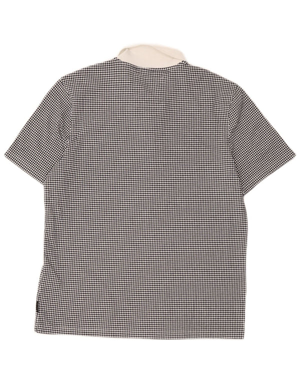 Ted Baker Herren-Rugby-Poloshirt, Größe 4, groß, schwarzes, geometrisches Polyester