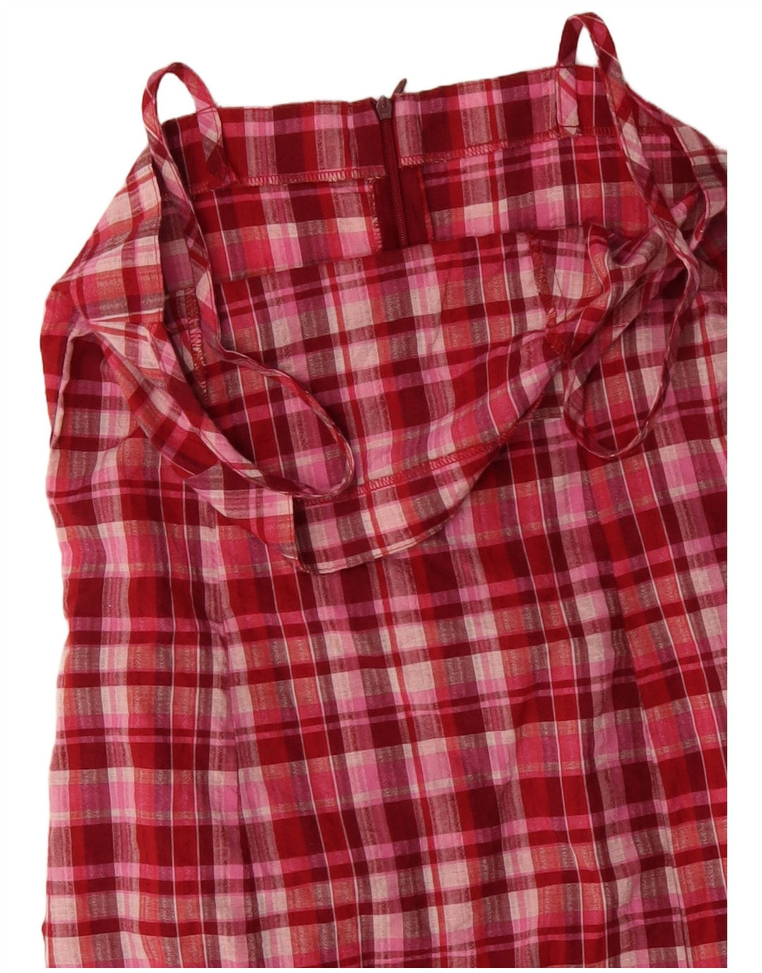 VINTAGE Damen Slip-Kleid UK 10 Small Pink Check