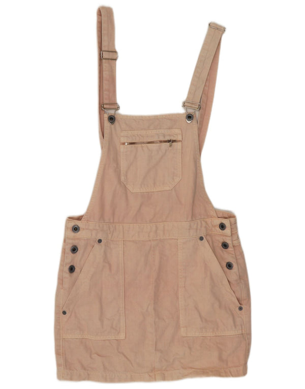 Jack Wills Damen Latzhose Jeansrock UK 8 Small W30 Rosa Baumwolle