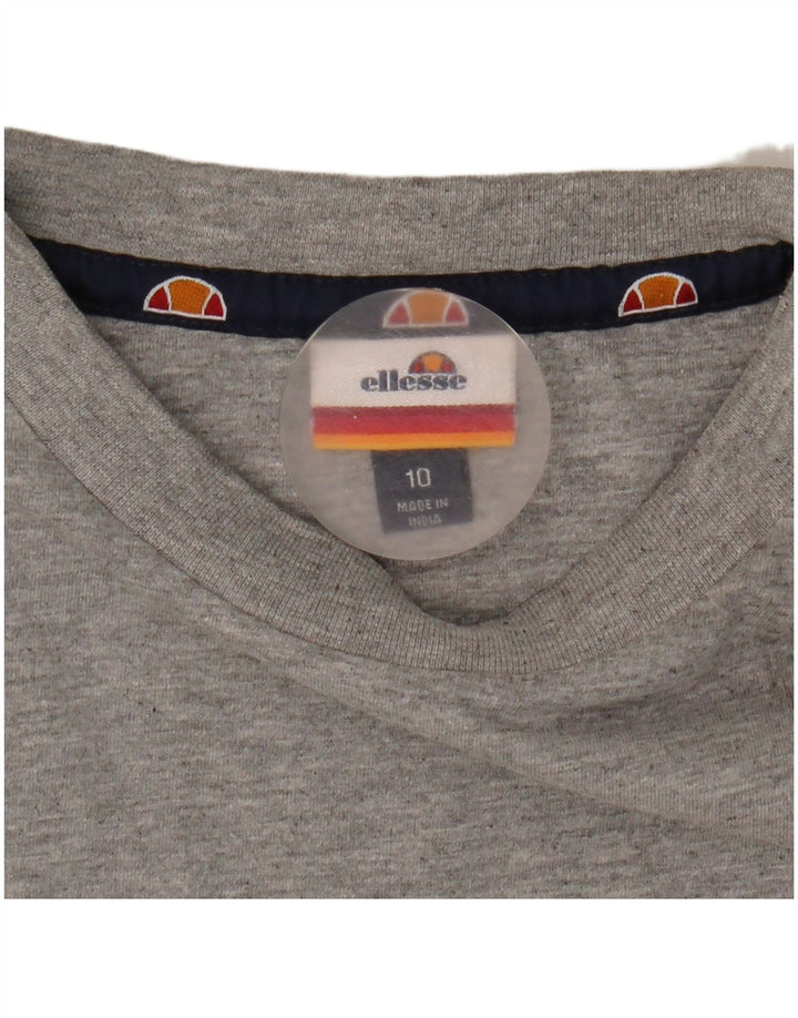 Ellesse Damen Übergroßes Grafik-T-Shirt-Oberteil UK 10 Small Grau