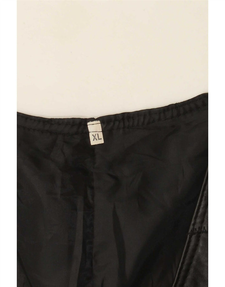Vintage Herren Lederweste XL Schwarz Patchwork