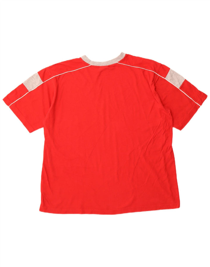 REEBOK Herren T-Shirt Top XL Rot Colourblock Baumwolle