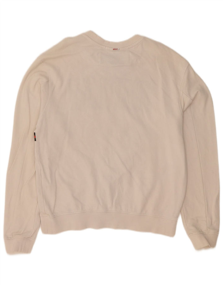 Replay Damen-Sweatshirt mit Grafik, UK 14, mittelweiße Baumwolle