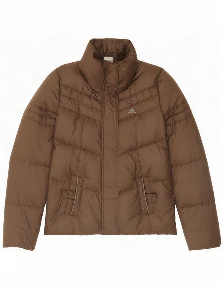 Adidas Damen Wattierte Jacke UK 8 Small Braun Polyester