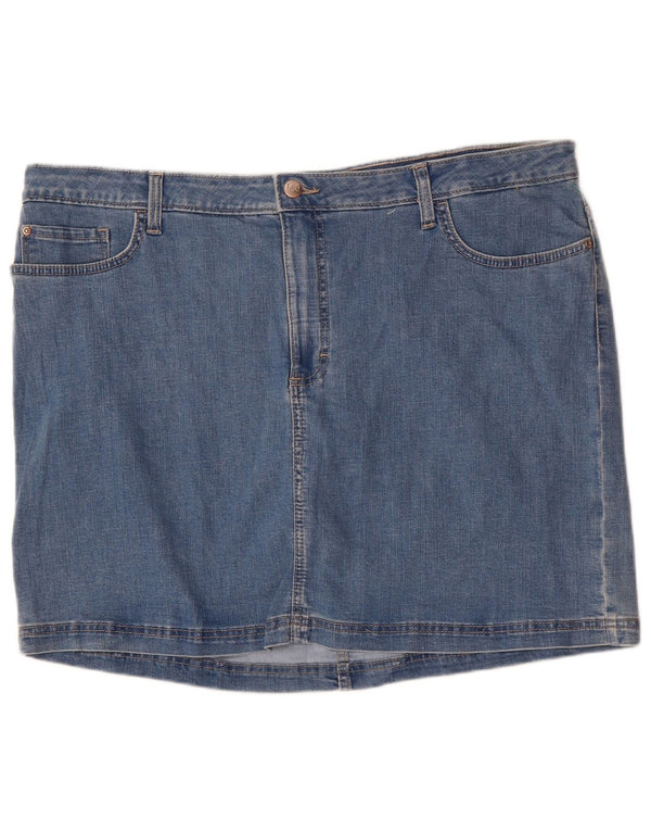 LEE Damen-Jeansrock mit normaler Passform und mittlerer Taille, US 22, 3XL, W44, blaue Baumwolle