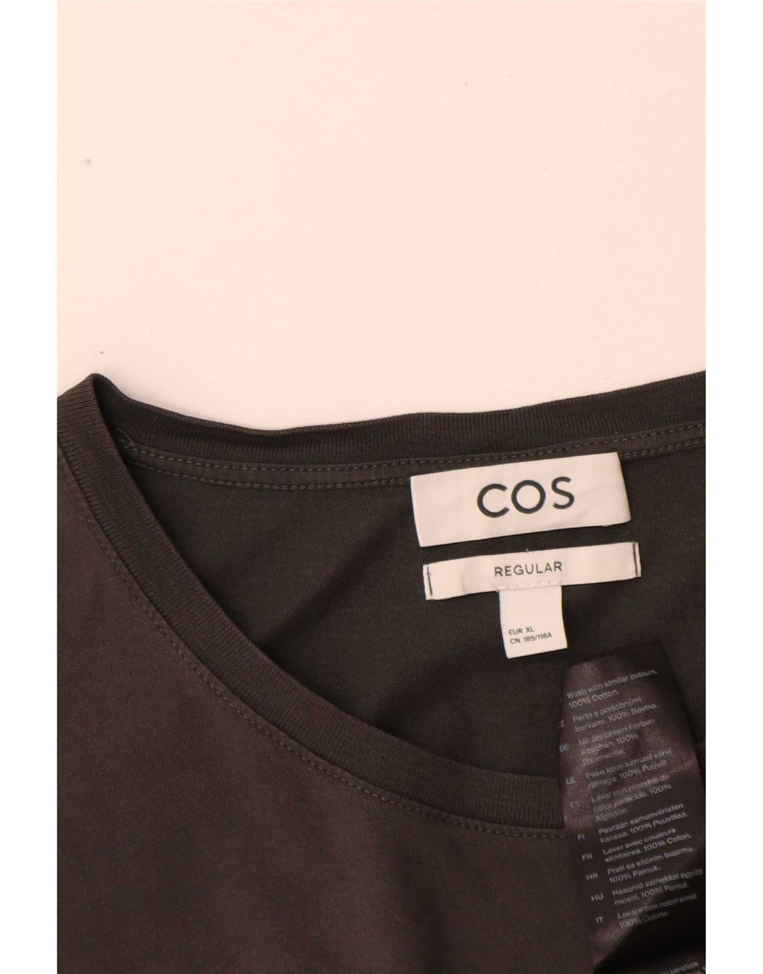Cos Herren Regular T-Shirt Top XL Grau Baumwolle