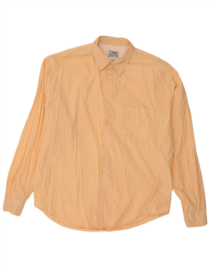 POP 84 Herrenhemd XL Gelbe Nadelstreifen-Baumwolle