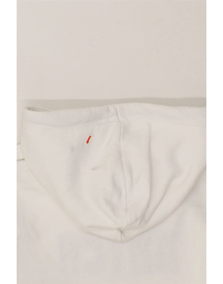 DATCH Mens Graphic Hoodie Jumper Large White Cotton Vintage Datch and Second-Hand Datch from Messina Hembry 