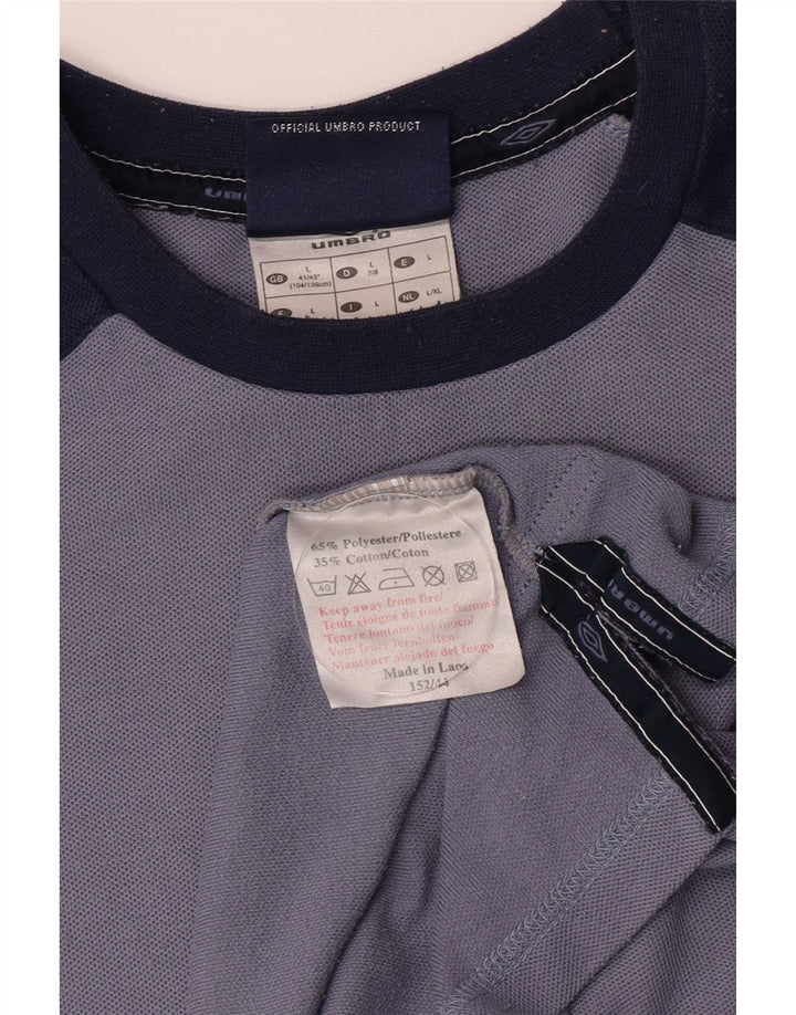 Umbro Herren-T-Shirt-Oberteil, großes blaues Farbblock-Polyester