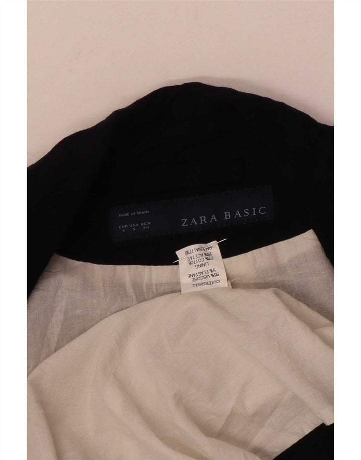 Zara Damen 1-Knopf-Blazerjacke UK 10 Small Schwarze Viskose
