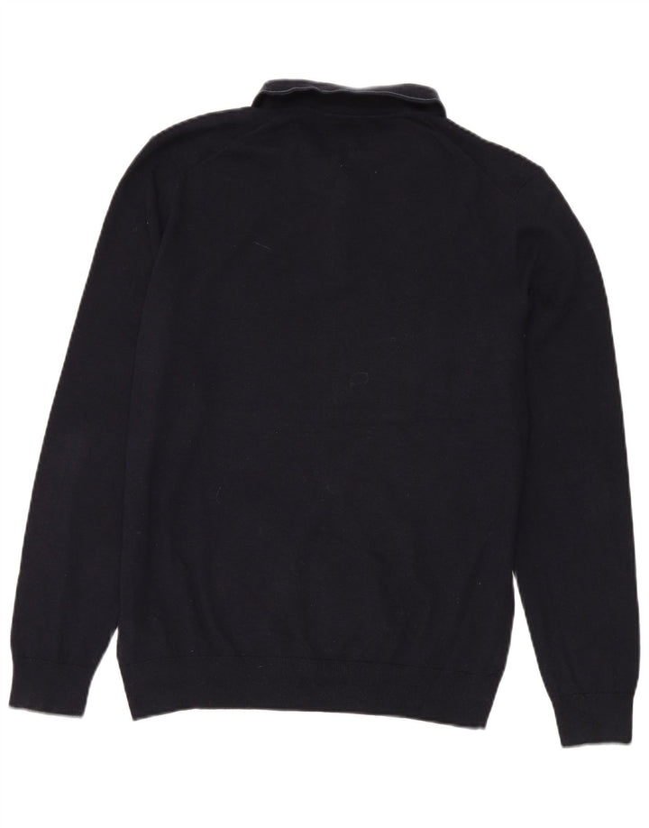 Marks & Spencer Herren-Polo-Pullover aus mittelblauer Baumwolle
