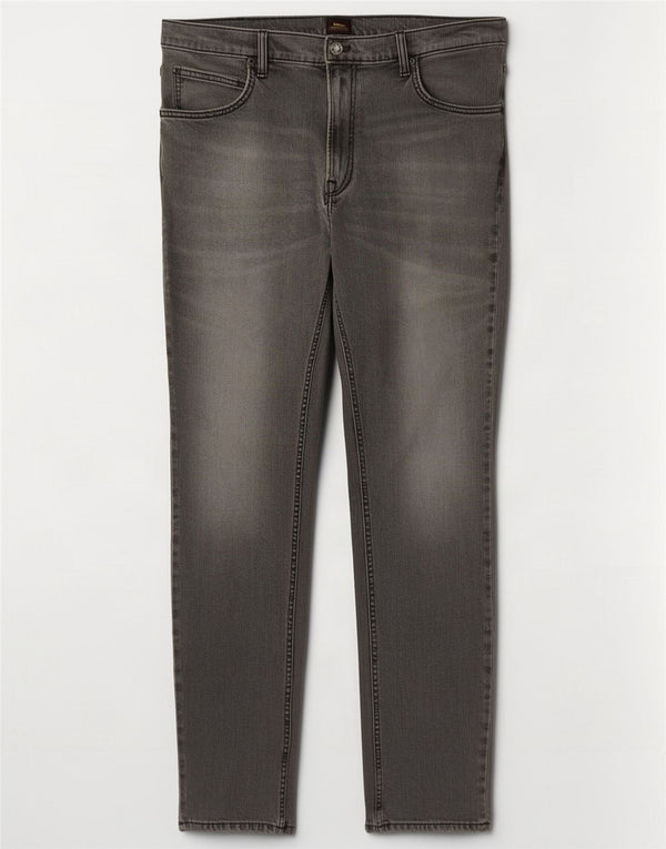 Lee Herren Rider Slim Straight Jeans W36 L32 Graue Baumwolle