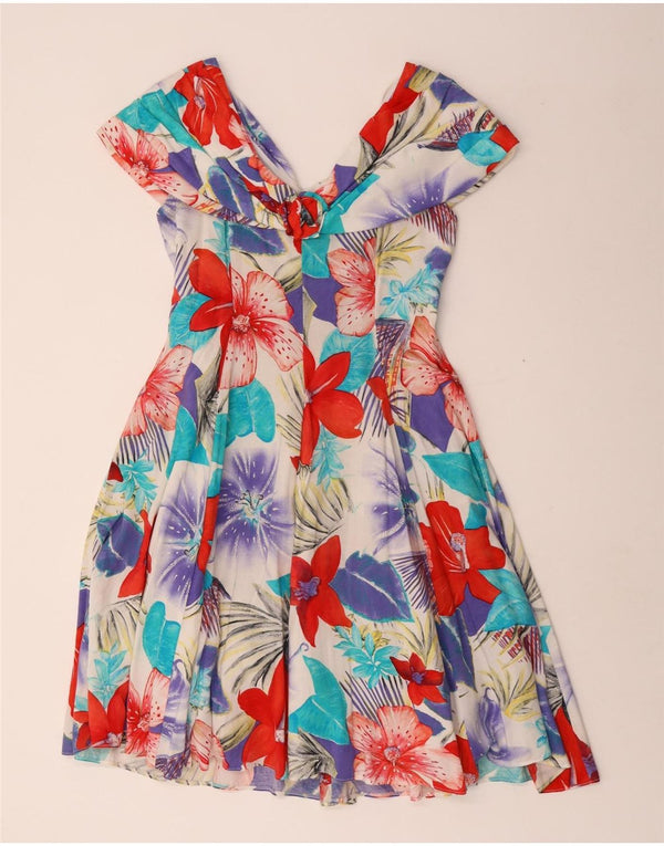 Charles Vogele Damen-A-Linien-Kleid, Größe S, mehrfarbig, Blumenmuster, Viskose