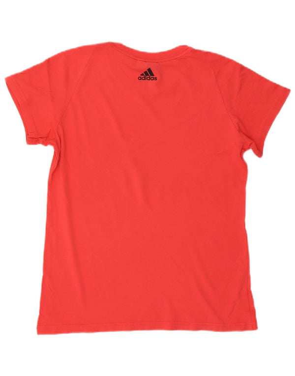 ADIDAS Damen Grafik T-Shirt Top UK 14 Mittelrot