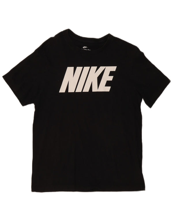 NIKE Herren-T-Shirt mit Grafik, mittelschwarz, Baumwolle