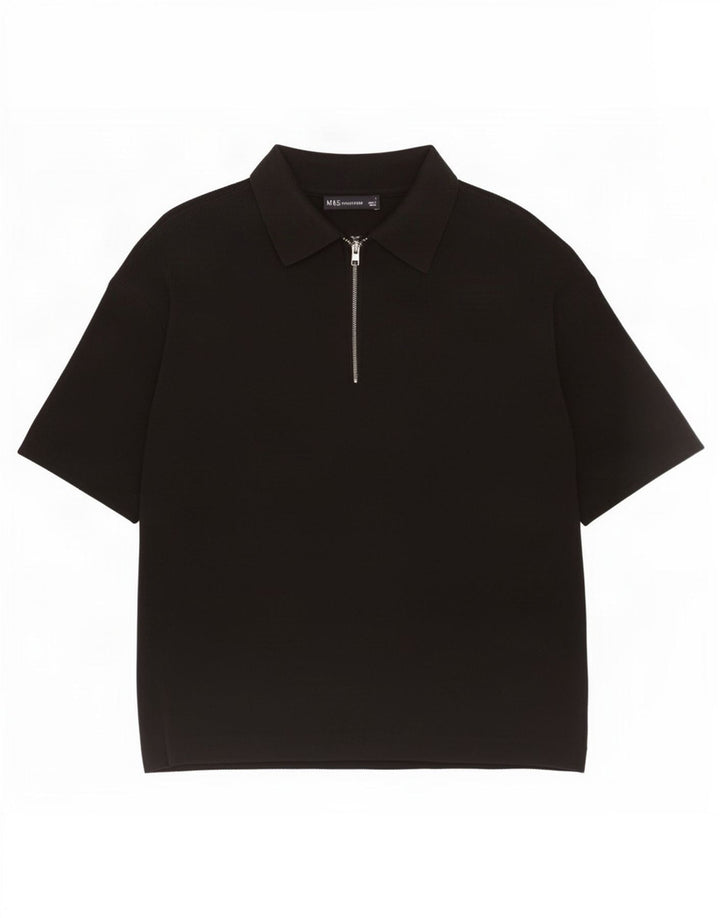 Marks & Spencer Damen-Poloshirt in Übergröße, Gr. 10, Größe S, Schwarz